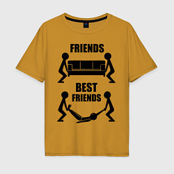 Футболка оверсайз мужская Best friends, цвет: горчичный