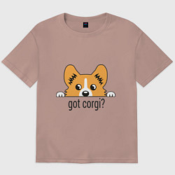 Футболка оверсайз мужская Got Corgi, цвет: пыльно-розовый
