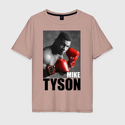 Футболка оверсайз мужская Mike Tyson, цвет: пыльно-розовый