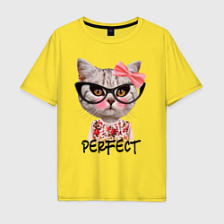 Футболка оверсайз мужская Perfect Kitty, цвет: желтый