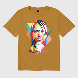 Футболка оверсайз мужская Kurt Cobain: Colors, цвет: горчичный