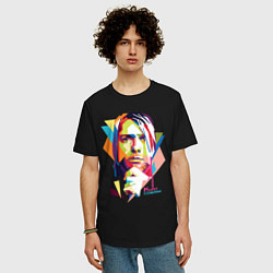 Футболка оверсайз мужская Kurt Cobain: Colors, цвет: черный — фото 2