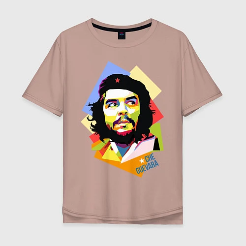 Мужская футболка оверсайз Che Guevara Art / Пыльно-розовый – фото 1