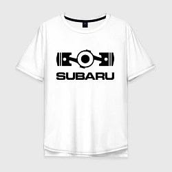 Футболка оверсайз мужская Subaru, цвет: белый