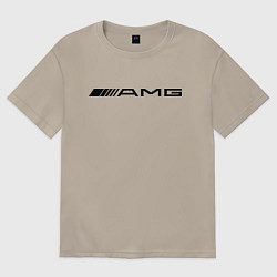 Футболка оверсайз мужская AMG, цвет: миндальный