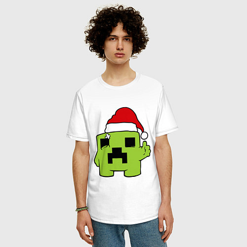 Мужская футболка оверсайз Minecraft: New Year / Белый – фото 3
