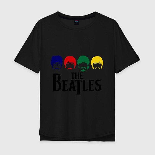 Мужская футболка оверсайз The Beatles Heads / Черный – фото 1