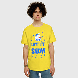 Футболка оверсайз мужская Снеговик Let it snow, цвет: желтый — фото 2