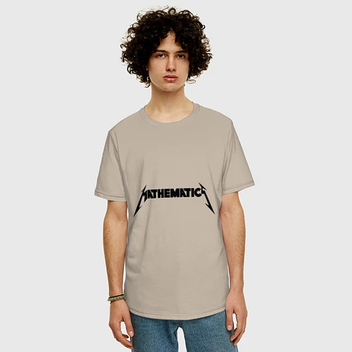 Мужская футболка оверсайз Mathematica (Математика) / Миндальный – фото 3