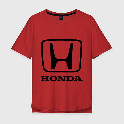 Мужская футболка оверсайз Honda logo / Красный – фото 1