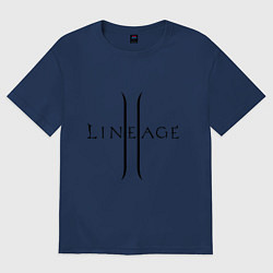 Футболка оверсайз мужская Lineage logo, цвет: тёмно-синий