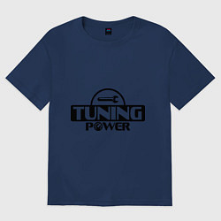 Футболка оверсайз мужская Tuning power, цвет: тёмно-синий