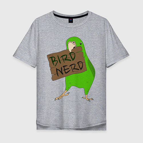 Мужская футболка оверсайз Bird Nerd / Меланж – фото 1