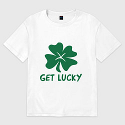Футболка оверсайз мужская Get lucky, цвет: белый
