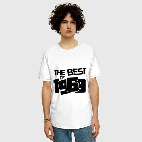 Мужская футболка оверсайз The best of 1969 / Белый – фото 3