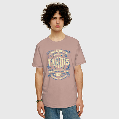 Мужская футболка оверсайз Time & Space: Tardis / Пыльно-розовый – фото 3