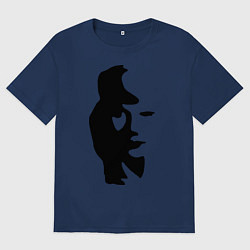 Футболка оверсайз мужская Саксофонист или девушка, цвет: тёмно-синий