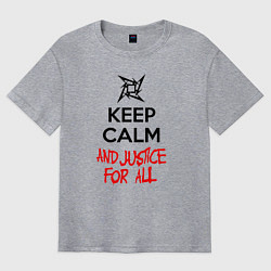 Футболка оверсайз мужская Keep Calm & Justice For All, цвет: меланж