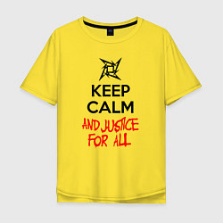 Футболка оверсайз мужская Keep Calm & Justice For All, цвет: желтый