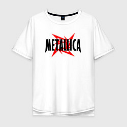 Футболка оверсайз мужская Metallica logo, цвет: белый