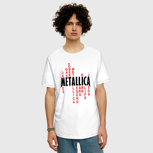 Мужская футболка оверсайз Metallica History / Белый – фото 3