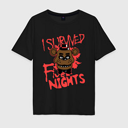 Футболка оверсайз мужская I Survived Five Night, цвет: черный