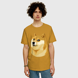 Футболка оверсайз мужская Doge, цвет: горчичный — фото 2