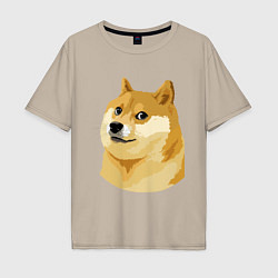 Футболка оверсайз мужская Doge, цвет: миндальный