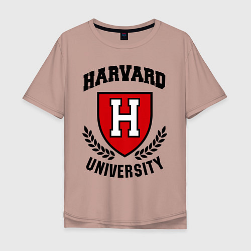 Мужская футболка оверсайз Harvard University / Пыльно-розовый – фото 1