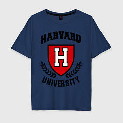 Футболка оверсайз мужская Harvard University, цвет: тёмно-синий