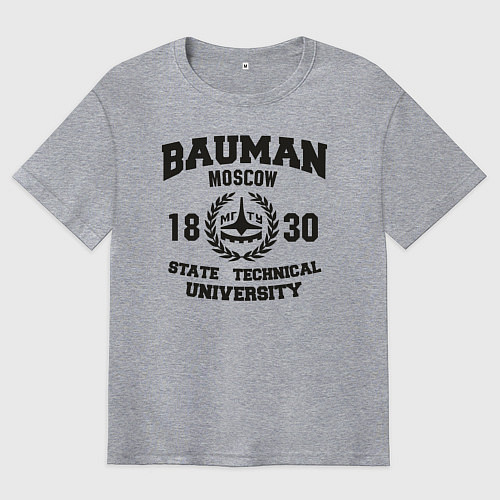 Мужская футболка оверсайз BAUMAN University / Меланж – фото 1