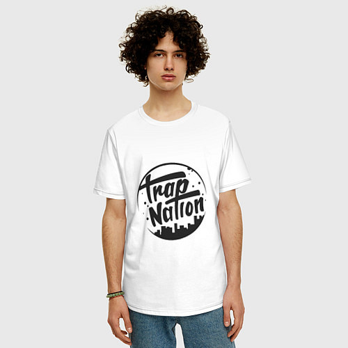 Мужская футболка оверсайз TRAP NATION / Белый – фото 3