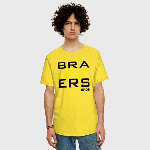 Мужская футболка оверсайз Brazzers Bros / Желтый – фото 3