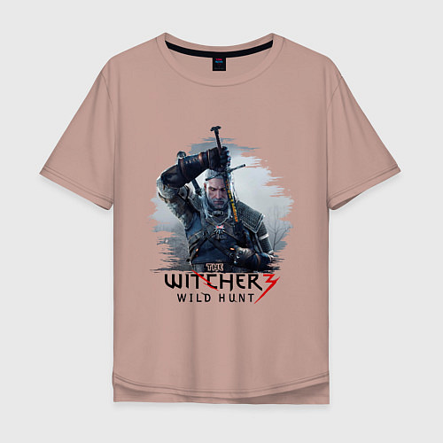 Мужская футболка оверсайз The Witcher 3 / Пыльно-розовый – фото 1