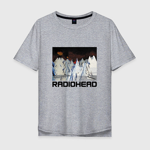 Мужская футболка оверсайз Radiohead Winter / Меланж – фото 1