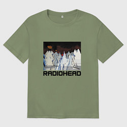 Футболка оверсайз мужская Radiohead Winter, цвет: авокадо