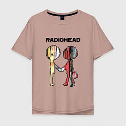 Футболка оверсайз мужская Radiohead Peoples, цвет: пыльно-розовый