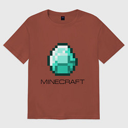 Футболка оверсайз мужская Minecraft Diamond, цвет: кирпичный