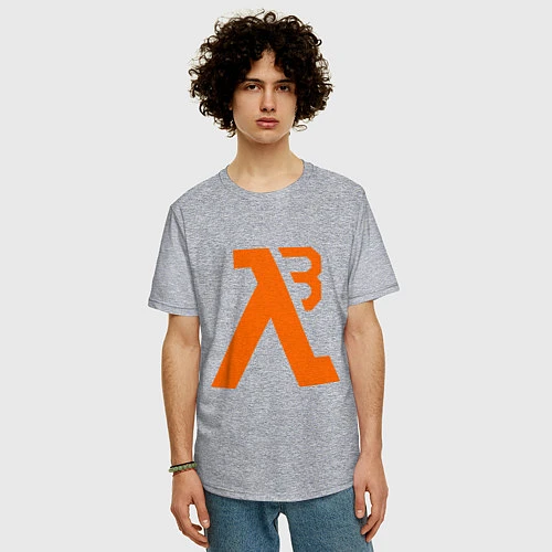 Мужская футболка оверсайз Half-Life 3: Orange / Меланж – фото 3