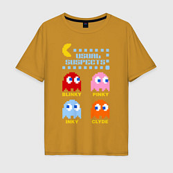 Футболка оверсайз мужская Pac-Man: Usual Suspects, цвет: горчичный