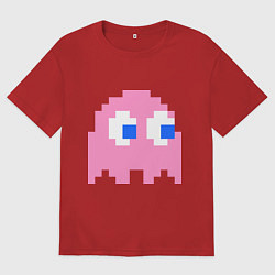 Футболка оверсайз мужская Pac-Man: Pinky, цвет: красный