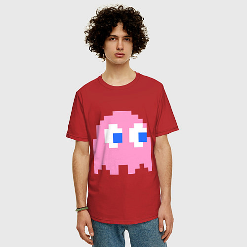 Мужская футболка оверсайз Pac-Man: Pinky / Красный – фото 3