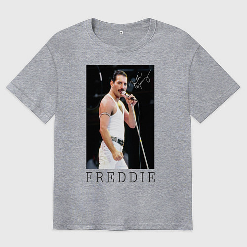 Мужская футболка оверсайз Queen: Freddie / Меланж – фото 1