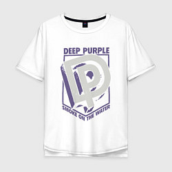 Футболка оверсайз мужская Deep Purple: Smoke on the water, цвет: белый