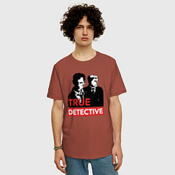 Футболка оверсайз мужская True Detective, цвет: кирпичный — фото 2