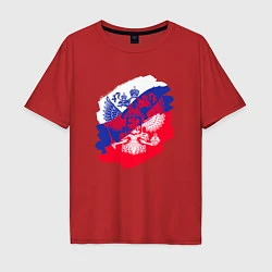 Футболка оверсайз мужская Россия, цвет: красный
