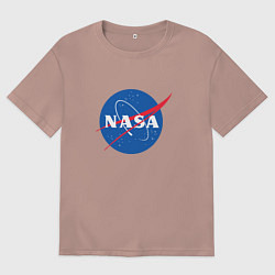 Футболка оверсайз мужская NASA: Logo, цвет: пыльно-розовый