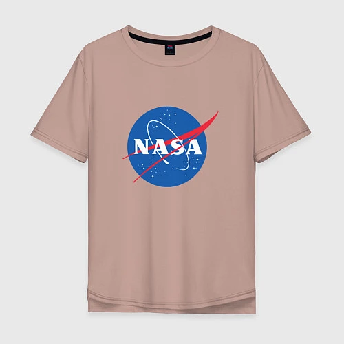 Мужская футболка оверсайз NASA: Logo / Пыльно-розовый – фото 1