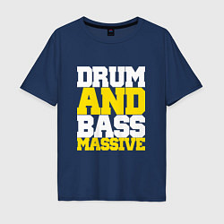 Футболка оверсайз мужская DRUM AND BASS MASSIVE, цвет: тёмно-синий