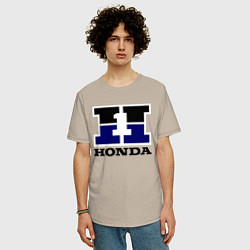 Футболка оверсайз мужская Honda, цвет: миндальный — фото 2